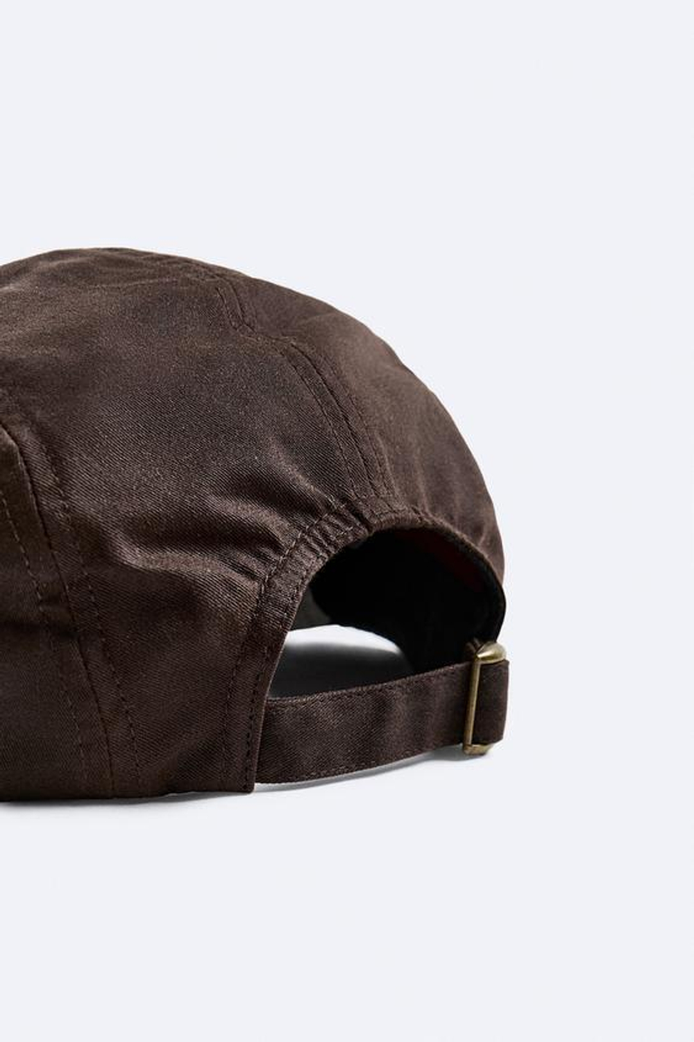 ZARA КЕПКА С ВОЩЕНЫМ ПОКРЫТИЕМ, КОРИЧНЕВЫЙ