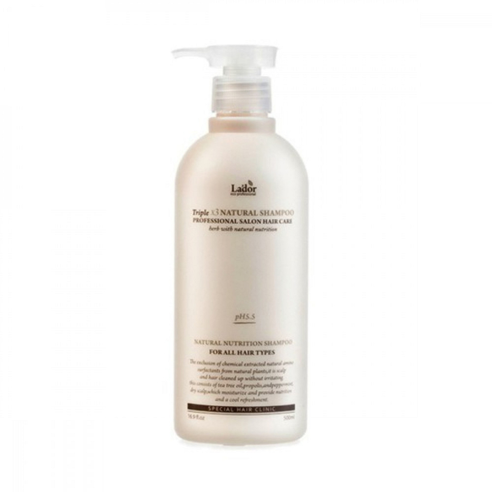 Lador TripleX 3 Natural Shampoo шампунь с натуральными ингредиентами без сульфатов