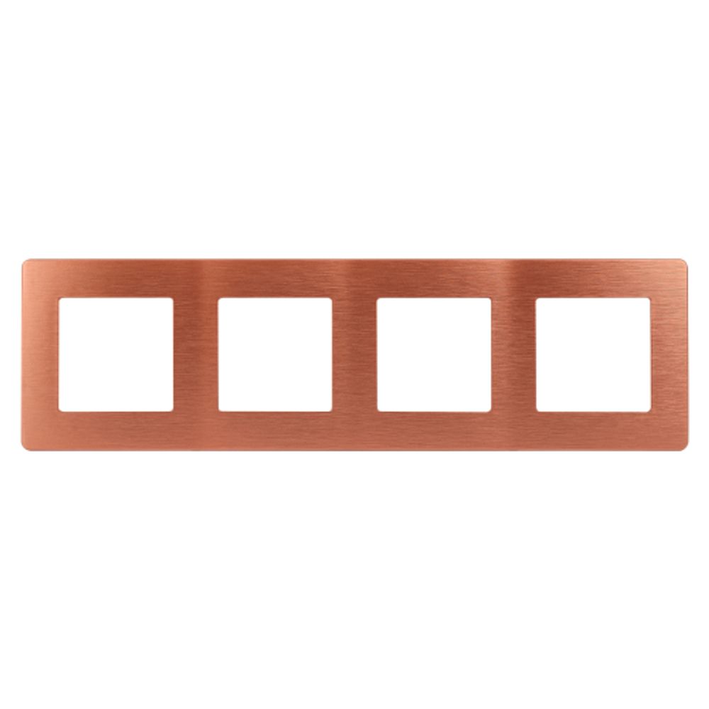 Рамка для розеток и выключателей ЭРА Серия 12 12-5104-14 на 4 поста, Сатин, медь | 