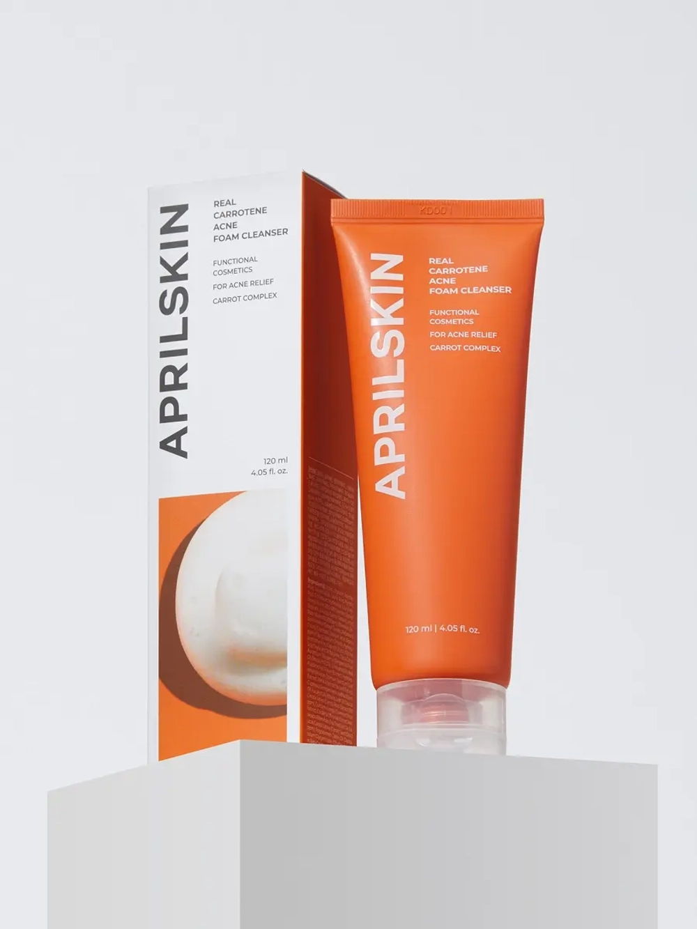 APRILSKIN Морковная пенка для умывания с салициловой кислотой против акне Real Carrotene Acne Foam Cleanser 120 гр
