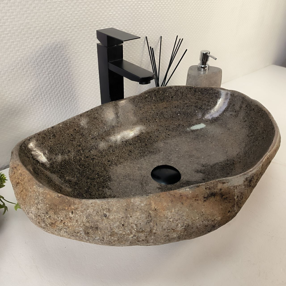 Каменная раковина из речного камня RS-05219 (57*37*15) 0861 из натурального камня