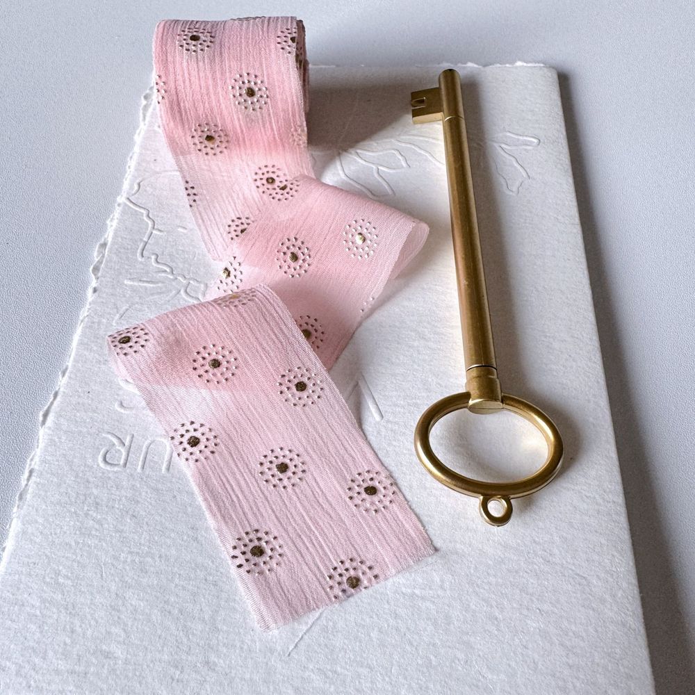 Лента Шифон Круги (4см*5м) Розовый