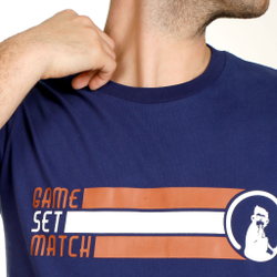 Мужское теннисное поло Quiet Please Retro Block T-Shirt Men - Dark Blue, Multicoloured