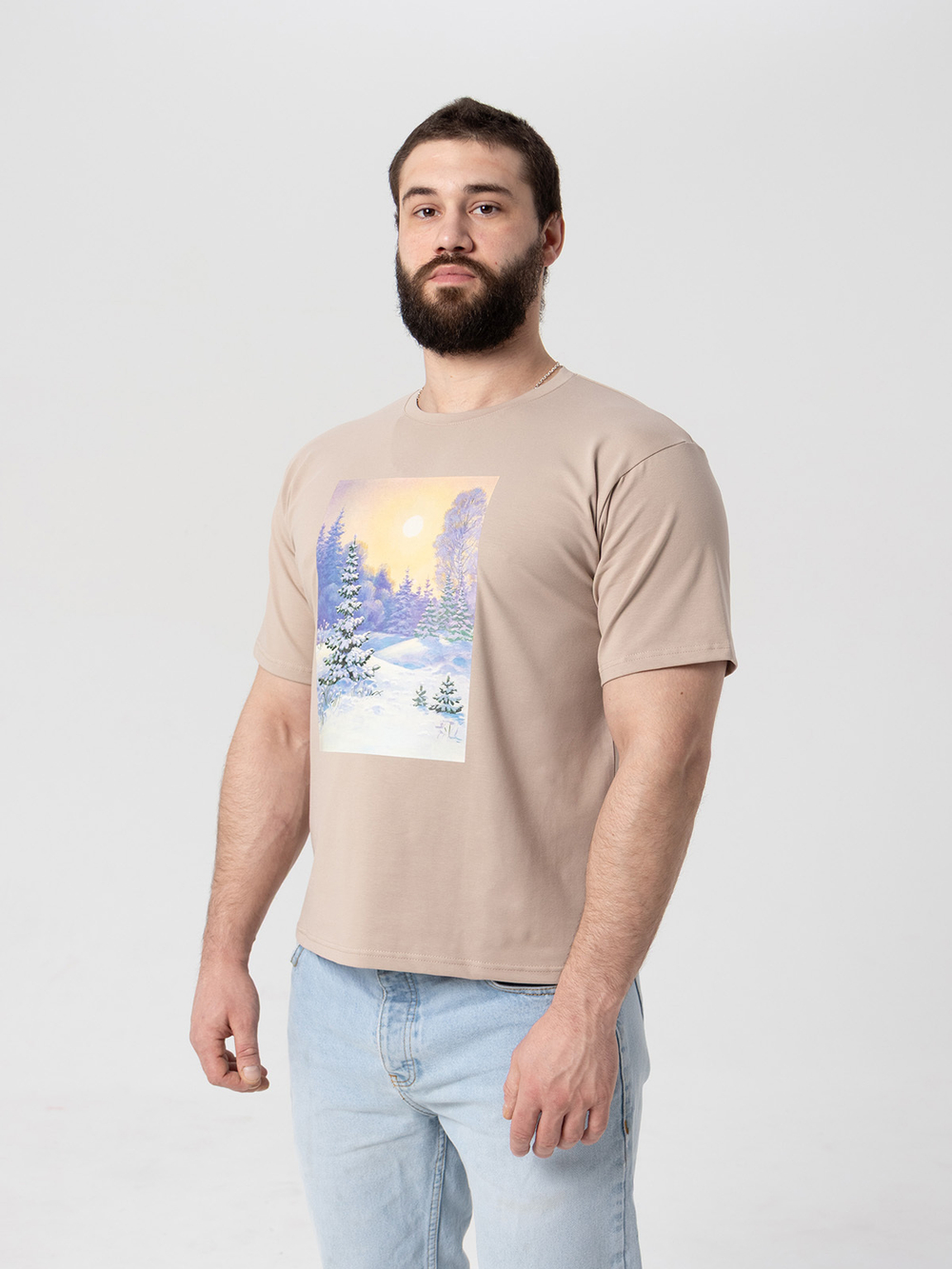 Футболка мужская Mjölk х Зарубин Зимняя сказка, уценка