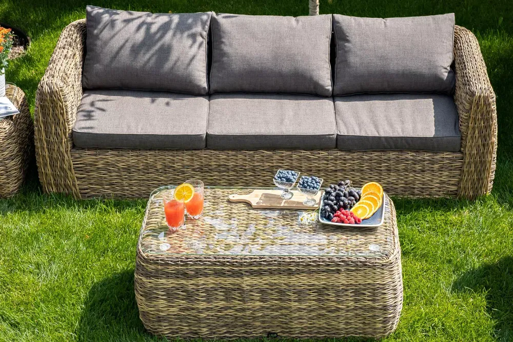 "Кальяри" лаунж-зона из искусственного ротанга (гиацинт), цвет соломенный