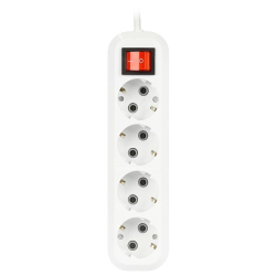 Удлинитель бытовой 4 гн, 5 м, ПВС, 3х1 мм2, с/з, выкл, Smartbuy, SBE-16-4-05-ZS