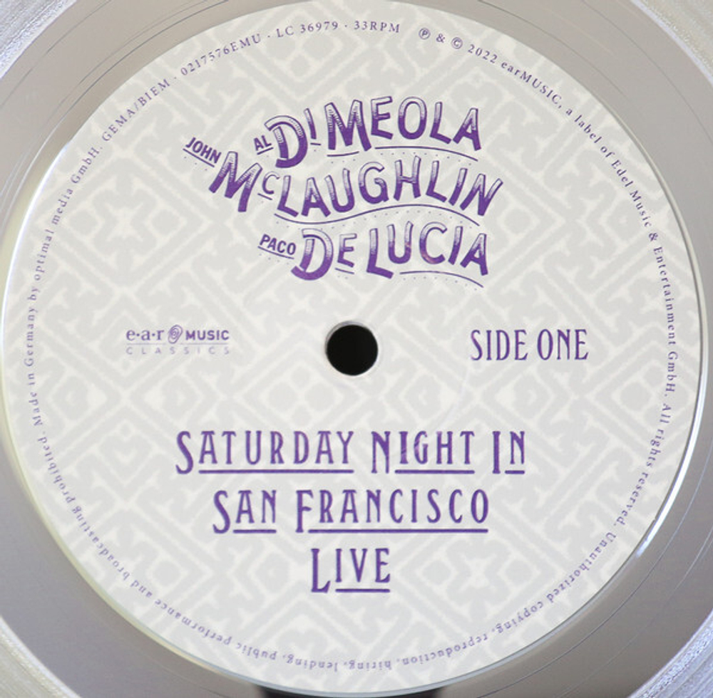 Al Di Meola, John McLaughlin, Paco De Lucia / Saturday Night In San Francisco (Limited Edition)(Clear Vinyl)(LP)
