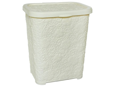 Корзина для стирального порошка 6л "Ажур", цвет кремовый