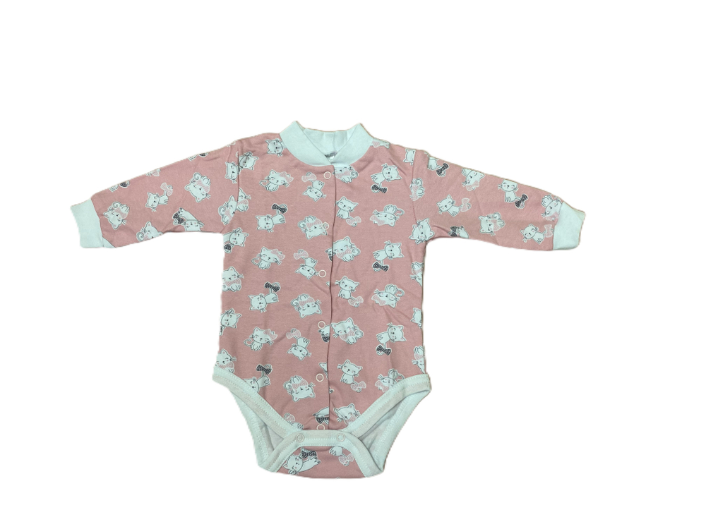 Боди с длинным рукавом на кнопках из футера (100% хлопок с начесом) на рост 74 см