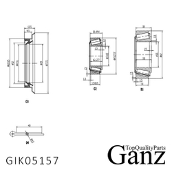 Подшипник ступицы передний FORD Transit 91-00 GANZ GIK05157