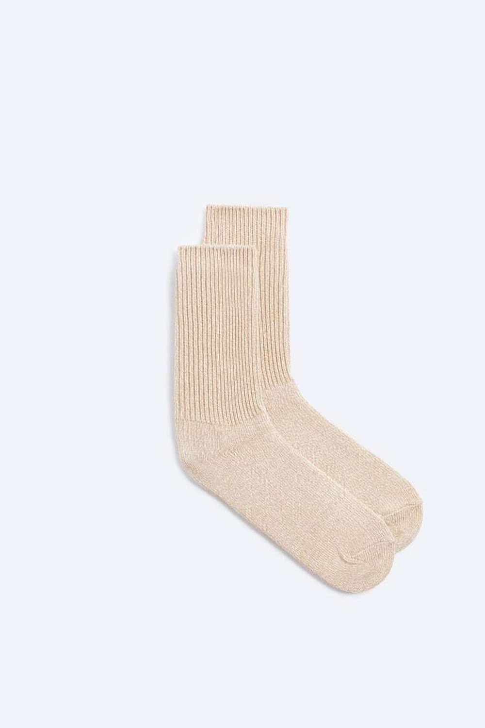 ZARA НОСКИ В РУБЧИК В СТИЛЕ РУСТИК, БЕЖЕВЫЙ