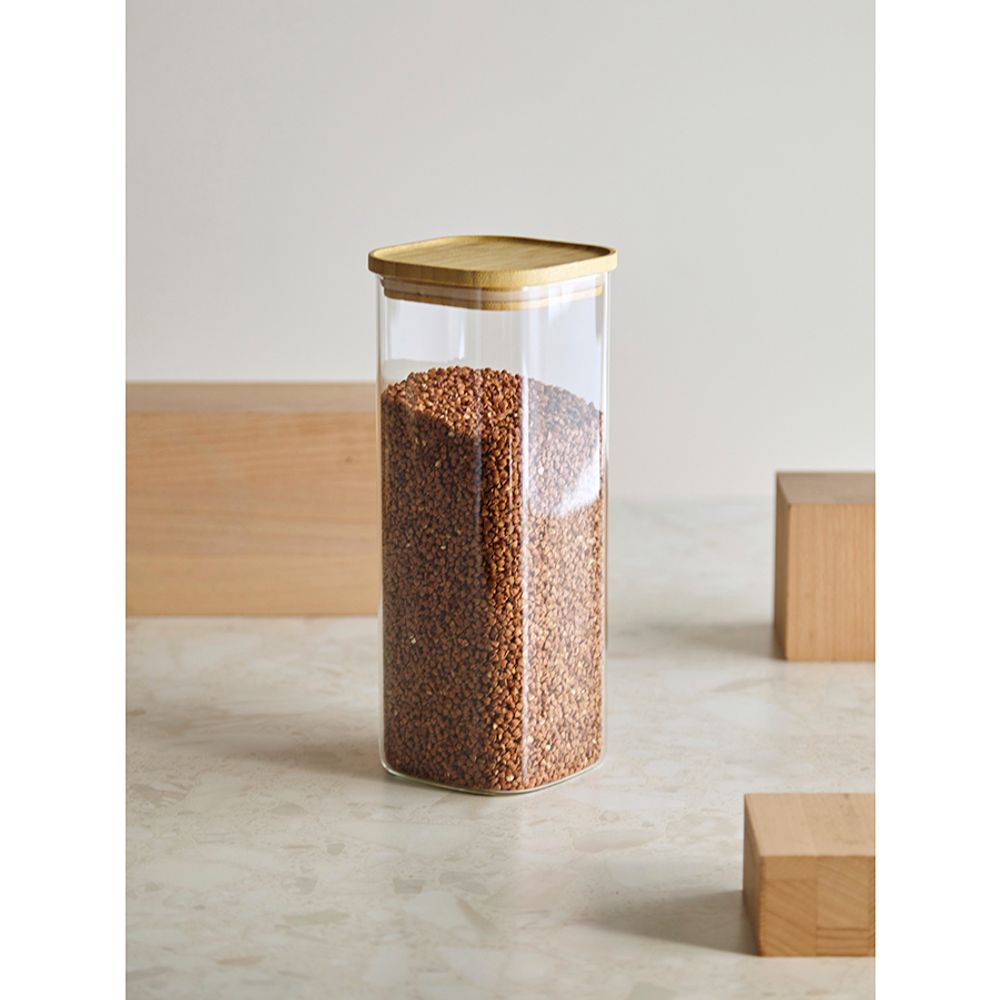 Банка для хранения квадратная Glass Bamboo, 1,9 л
