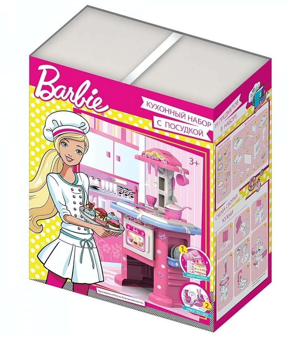 Кухонный набор "Барби", 94см кухня + набор посуды (Нордпласт)
