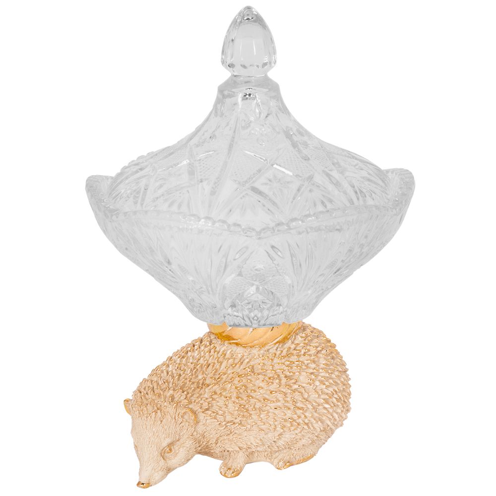 Сахарница стеклянная с крышкой Ежик Барб Айвори
