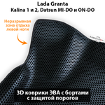 Передние автомобильные коврики ЭВА с бортами и защитой порогов для LADA Granta, Kalina 1 и 2, Datsun Mi-Do и On-Do