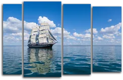 Модульная картина "Парусник в штиль"