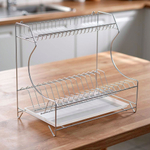 Сушилка для посуды 398*242*375мм с поддоном, цельносварная, белая