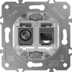 Механизм розетки RJ45/TV cat.5, ClassE-8/0-2400 МГц,  серия D16