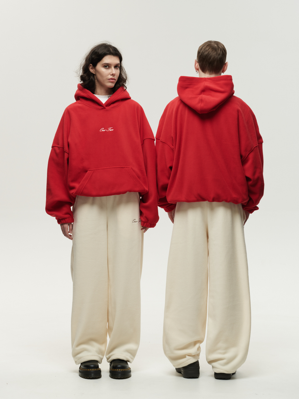 Drawstring Hoodie Red High