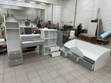 Детская Умка 3 ЛДСП белый / ЛДСП серый