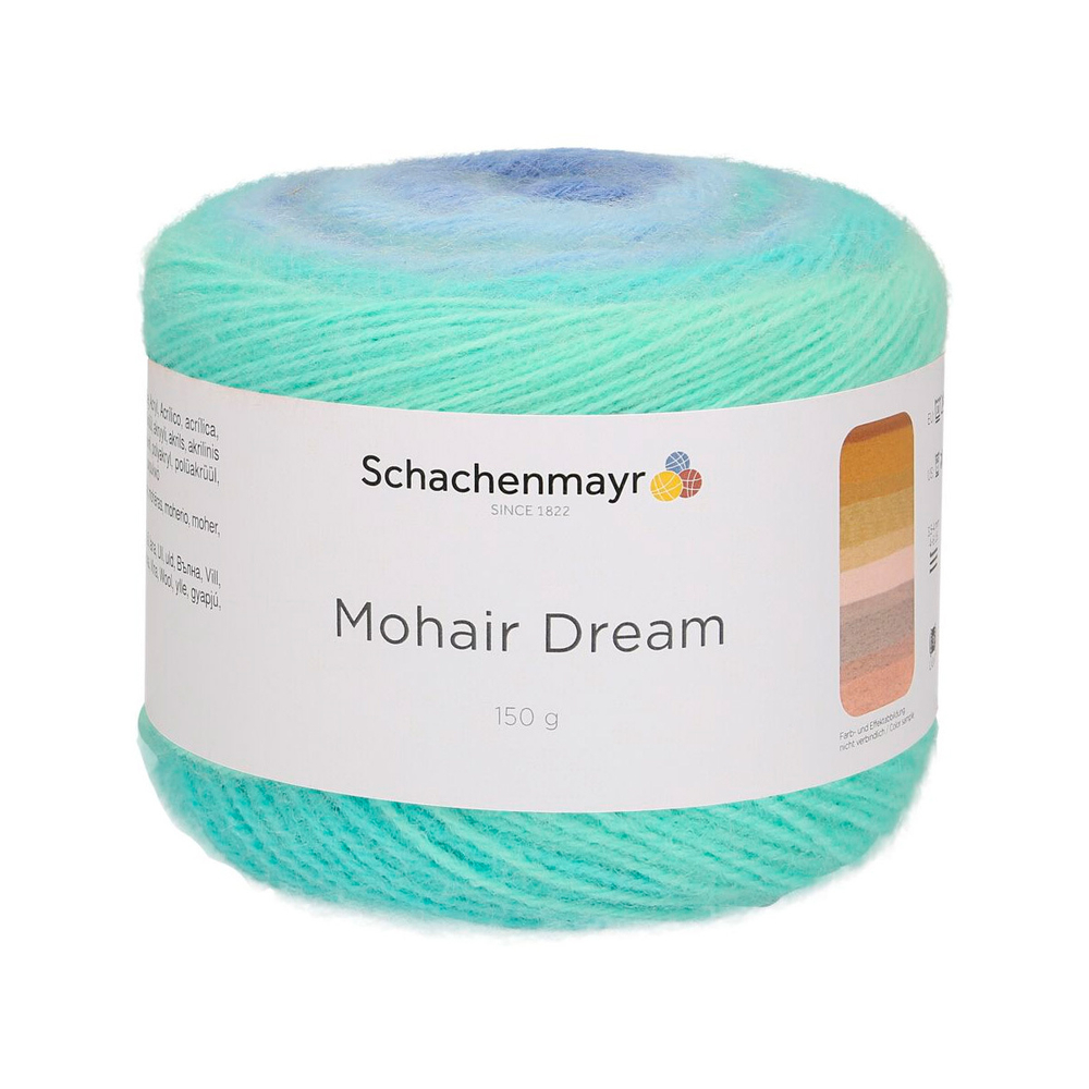 Пряжа "Mohair Dream" 00085 Желтый/зеленый/серый/синий