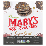 Mary's Gone Crackers, Super Seed, зерновые крекеры, водоросли и черный кунжут, 155 г (5,5 унции)