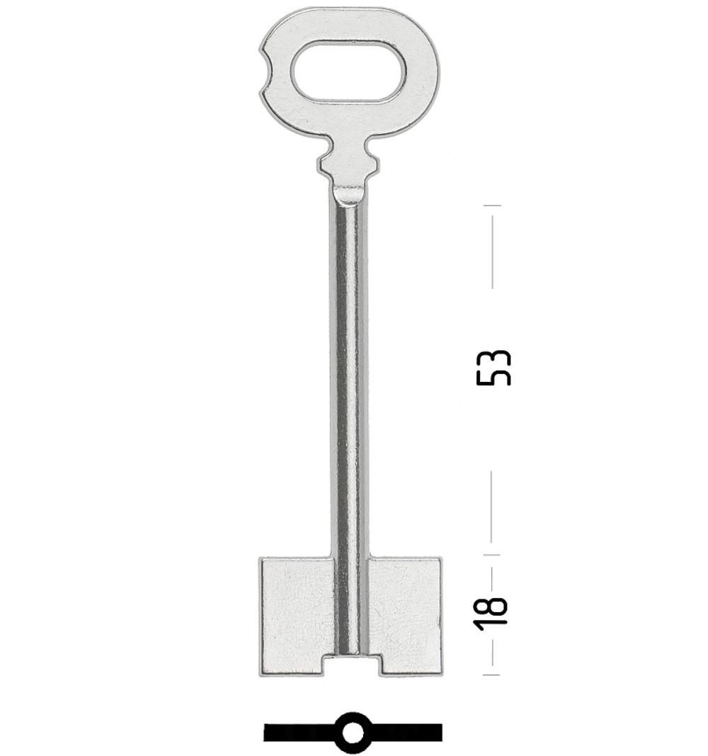 Заготовка сувальдного ключа 10586 DVK11D – заготовка