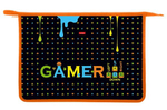 Папка для тетрадей А4ф 2 отд. с вкладышем пластиковая на молнии "Old gamer" (Хатбер)