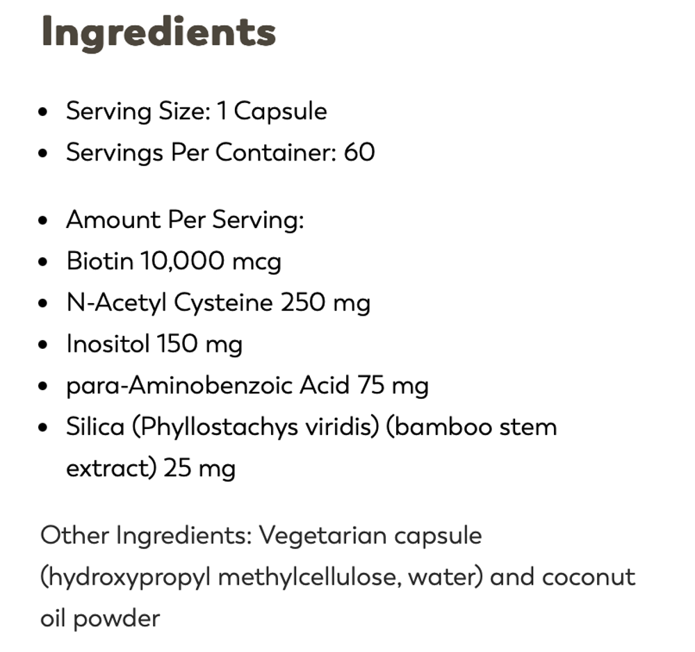 Klaire Labs - Hair and Nails Formula 60 capsules