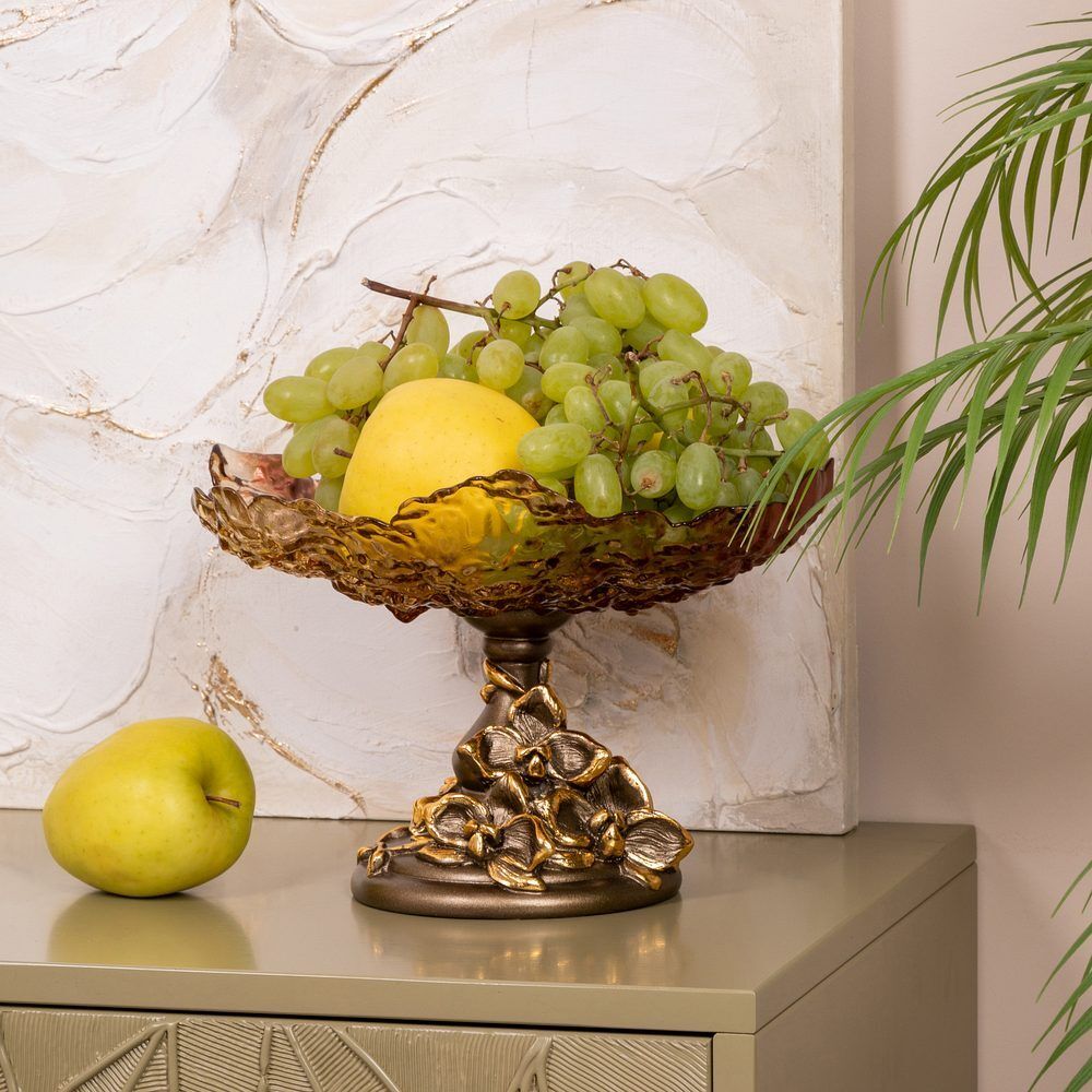 Фруктовница-конфетница Орхидея Лелия Бронза