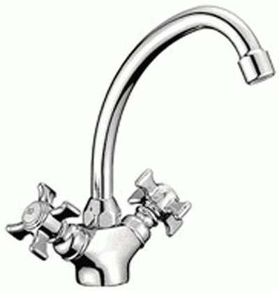 смеситель кухня LEDEME крест, керамика, цинк L4111