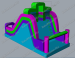 Детский надувной батут-горка "Двойной эффект-2" 9*4*6 м