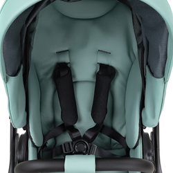 Детская коляска Roan Esso 2025 Кожа 3 в 1 с автокреслом Tutis Elo Black ESSK/214/1 Misti Mint/Grey/руч.Черный