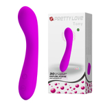 Лиловый изогнутый вибратор 16см для стимуляции точки G Pretty Love Tony G-spot Vibrator Purple BI-014281