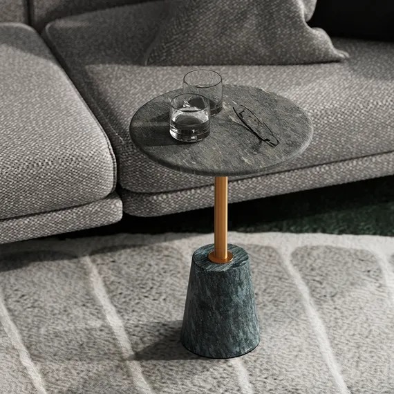 Столик кофейный Gryd, Ø40х54 см, серый мрамор