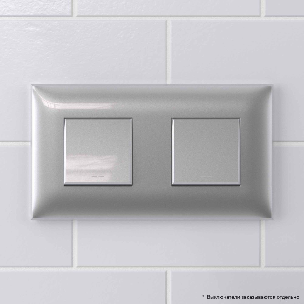 Рамка "Avanti", "Закаленная сталь", 2 поста (4 мод.)