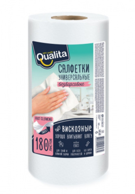 QUALITA Optima Салфетки в рулоне вискозные 180шт