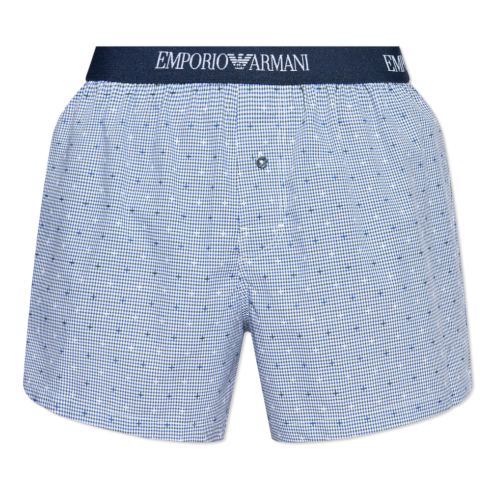 Мужские трусы-шорты голубые Emporio Armani 110991_4F576 20611