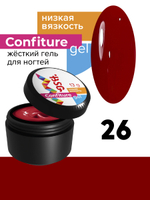 Жёсткий гель для наращивания Confiture №26 НИЗКАЯ ВЯЗКОСТЬ - Дьявольский красный (13 г)