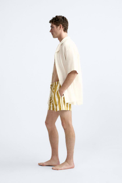 ZARA ПОЛОСАТЫЕ ПЛАВКИ, БЕЖЕВЫЙ