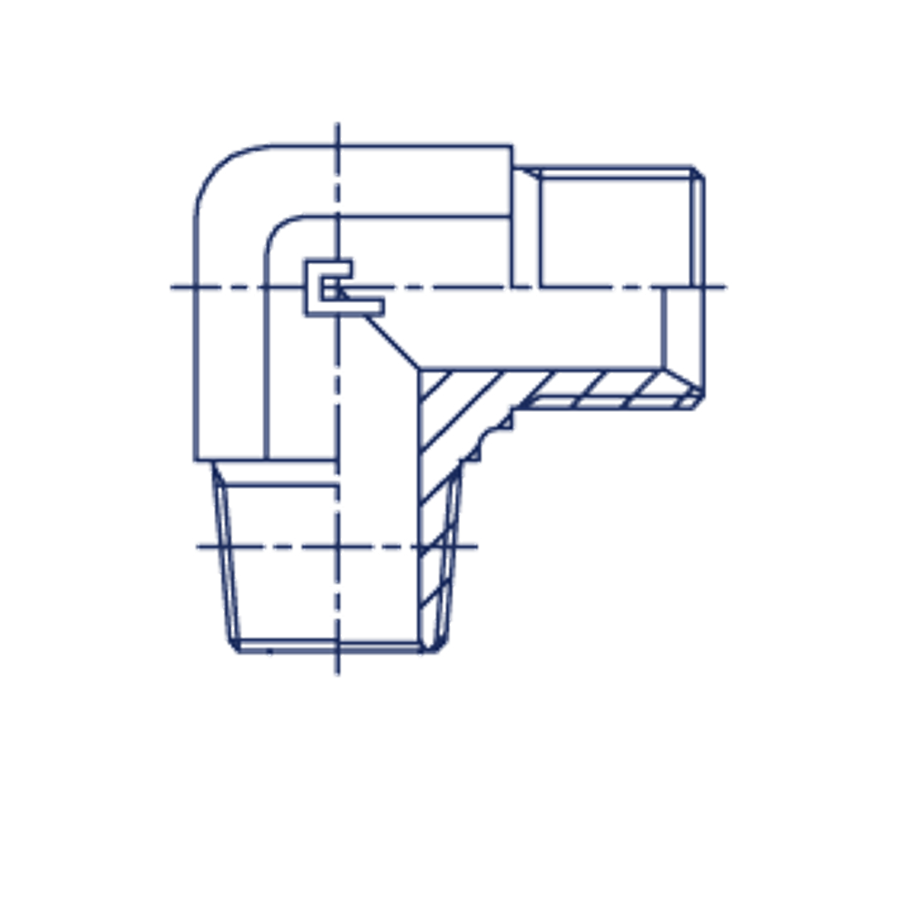 Штуцер FC90 BSP 5/8 - BSPT 1/2