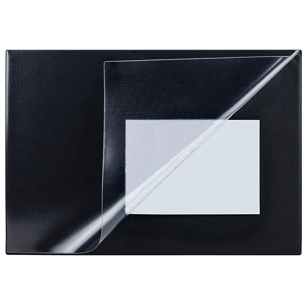 Покрытие настольное BRAUBERG 45 х 65 см, черное, с прозрачным верхом