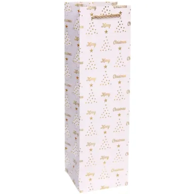 Пакет под бутылку «Волшебная елочка» 11*38*11 см, микс