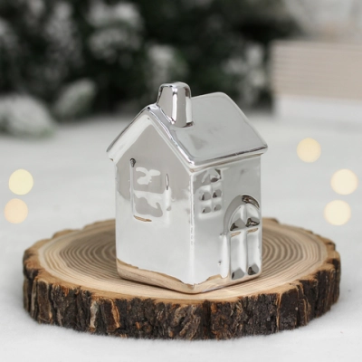 Украшение новогоднее GLOSS «Мой домишко» 3.5*4*6 см, Серебро