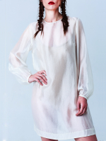 Платье-туника из органзы "Лебедь". Белое