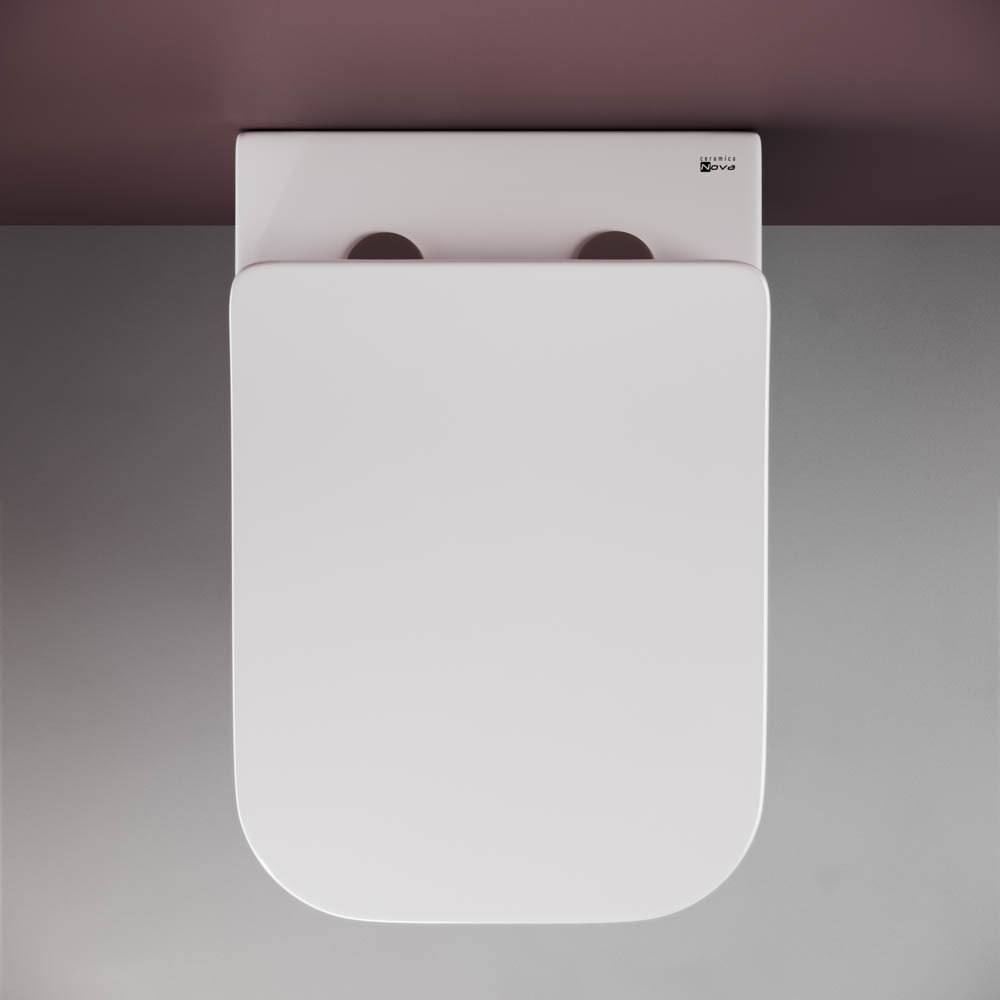 Комплект подвесной безободковый унитаз Ceramica Nova Metric Rimless с крышкой-сиденьем CN3007 + инсталляция Am.Pm ProC I012707.0238 с клавишей смыва ProC S, чёрная матовая