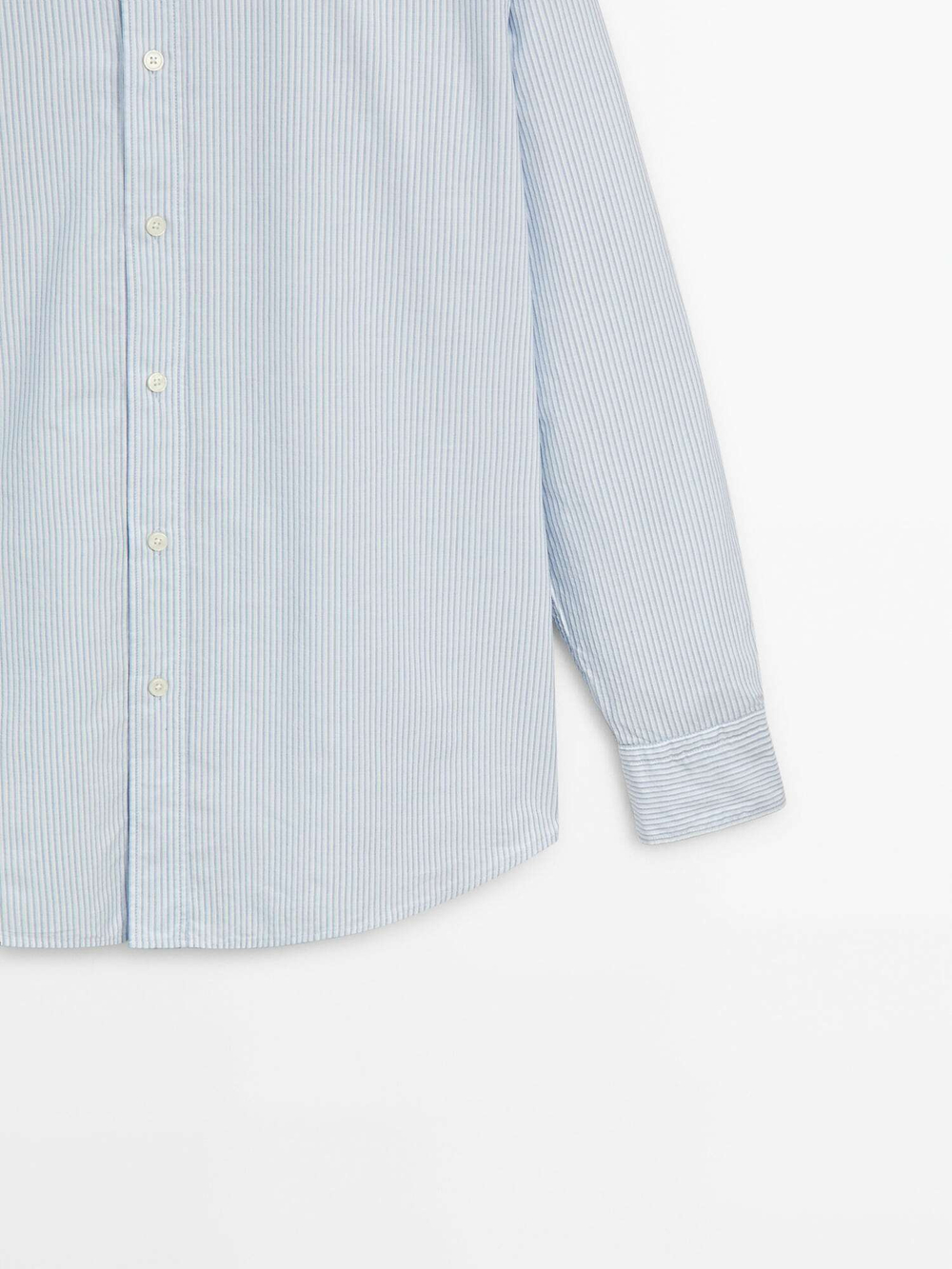 Massimo Dutti Рубашка из 100% хлопка в полоску, небесно-голубой