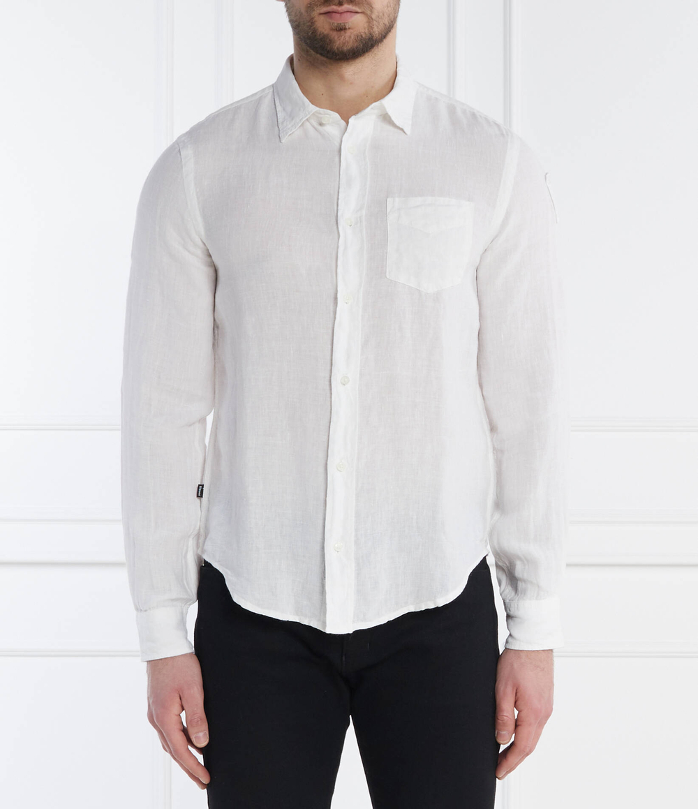 Льняная рубашка BLAUER - белый(BLUS01025 006781)