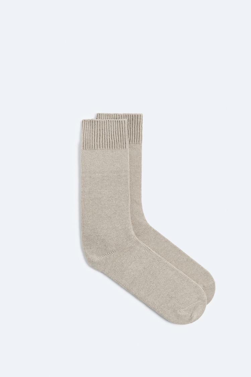 ZARA НОСКИ ИЗ СМЕСОВОГО ХЛОПКА, БЕЖЕВЫЙ