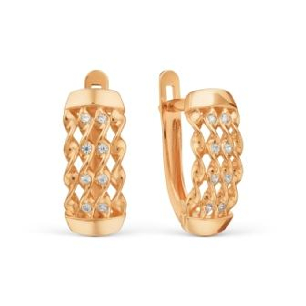 Серьги из золота с фианитами